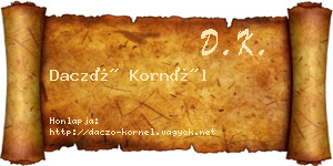 Daczó Kornél névjegykártya