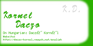 kornel daczo business card